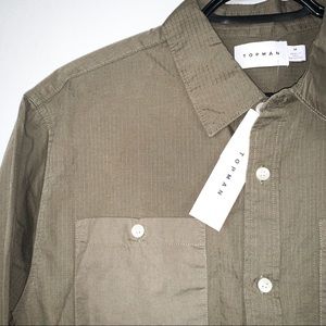 Topman • Olive Green Button Down